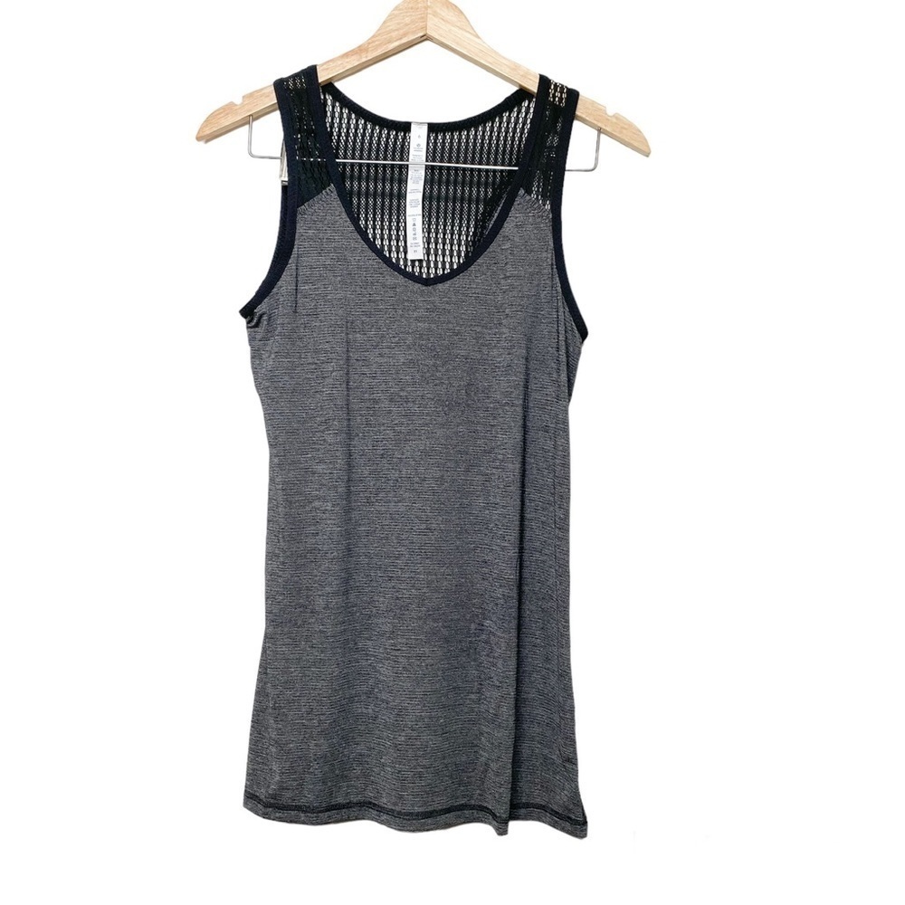 LULULEMON Run Tie And Fly Mesh Tank Top Black 6